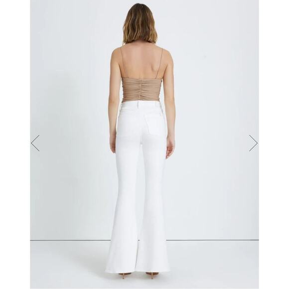 NEW $238 7 For All Mankind Mega Flare Jean in Clean White - Picture 3 of 7